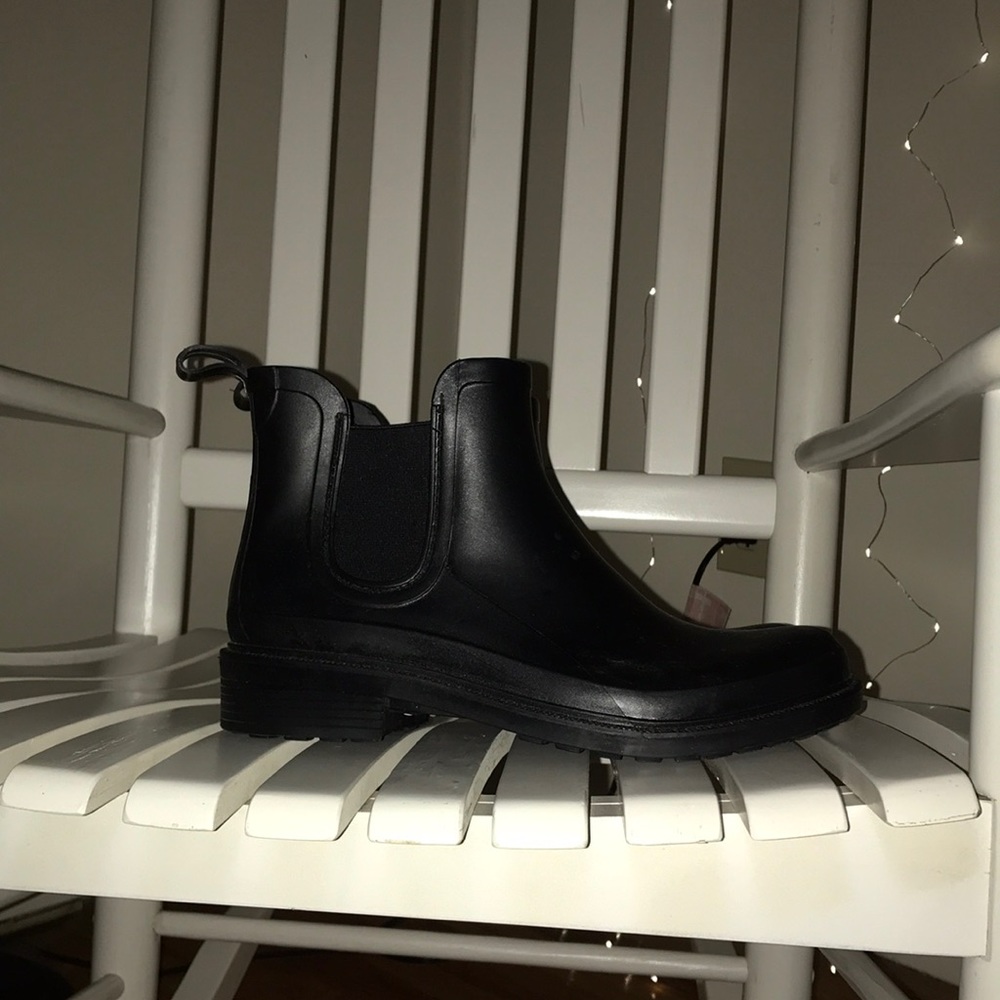 Black Rubber Chelsea Boots